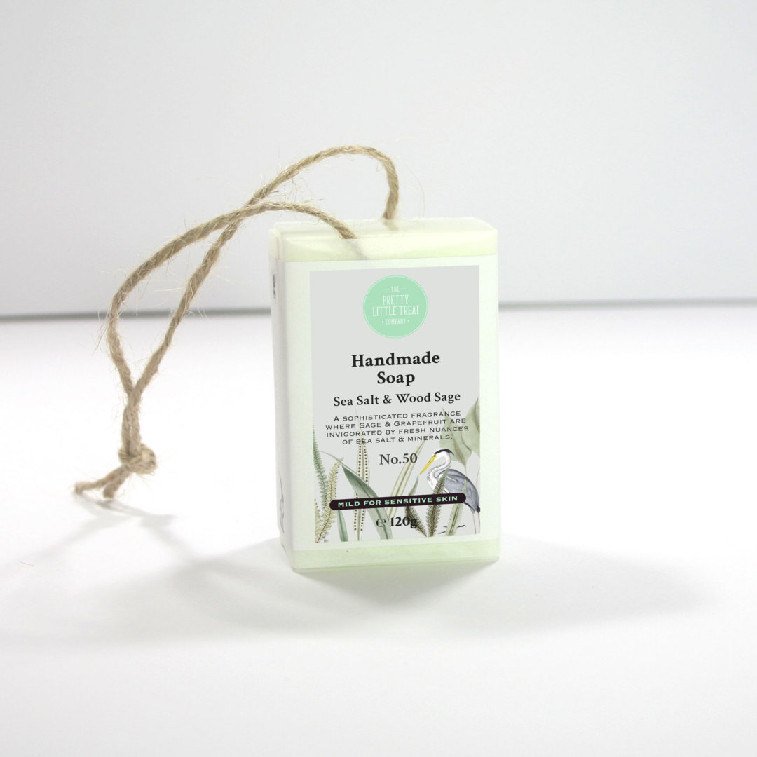 Natural Sea Salt & Wood Sage Soap on a Rope SLS Free Natural Soap