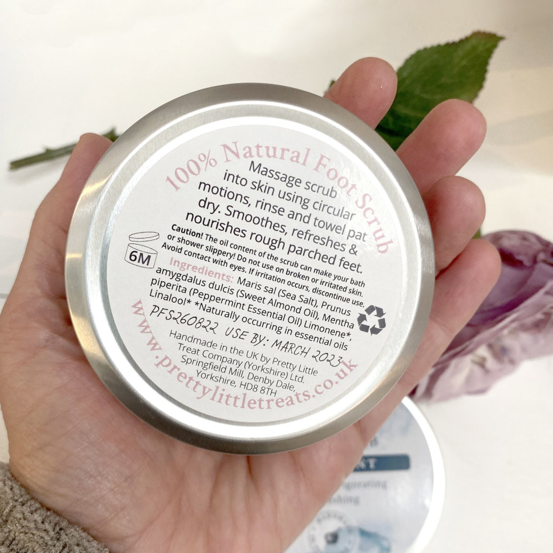 Natural Peppermint Exfoliating Foot Scrub for dry calloused feet and cracked heels