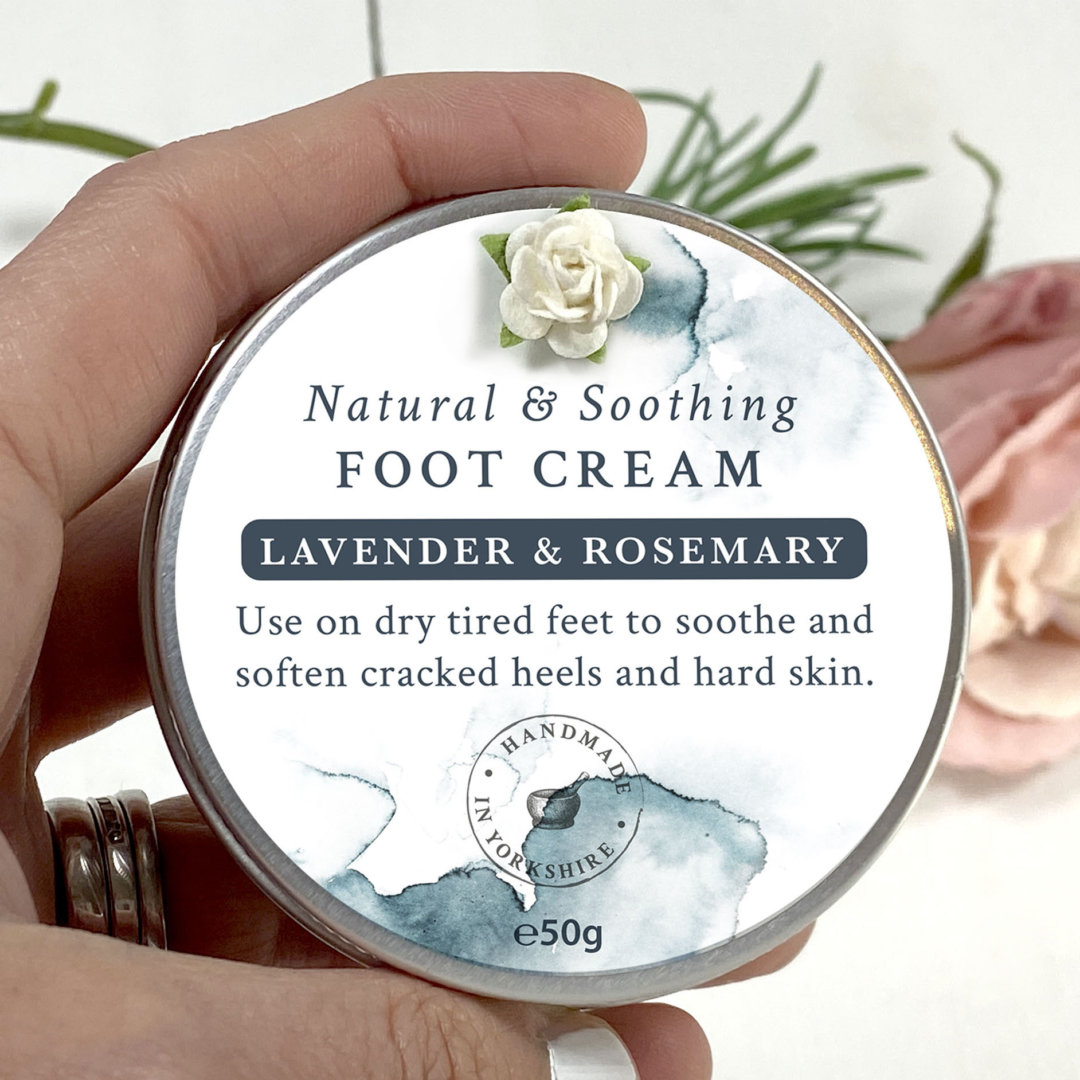 Lavender & Rosemary Soothing Foot Cream for dry and calloused feet and cracked heels